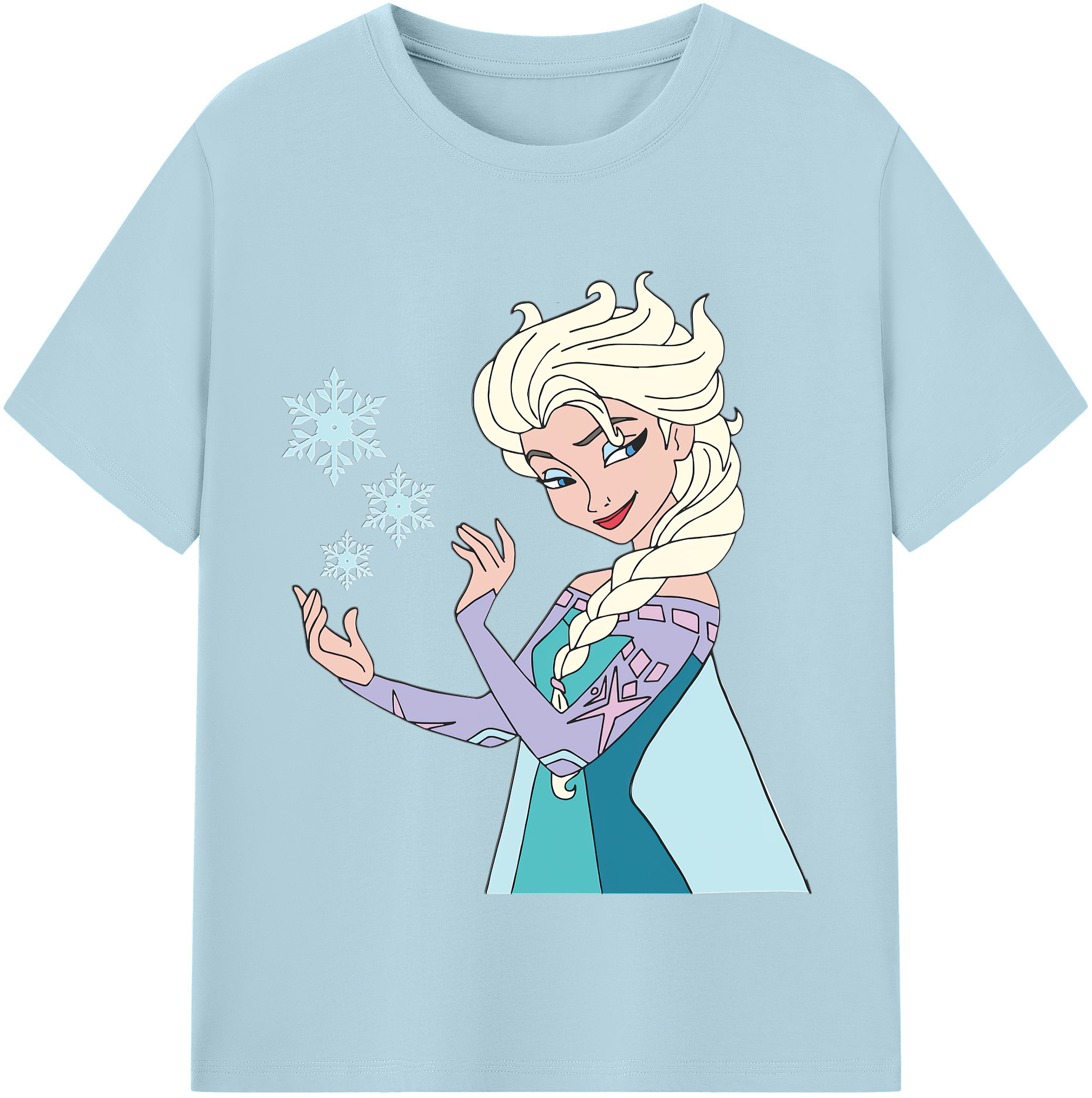 （画像用） アナと雪の女王 アンナ エルサ Frozen Anna Elsa 綿100％半袖Tシャツ（フロントプリント）